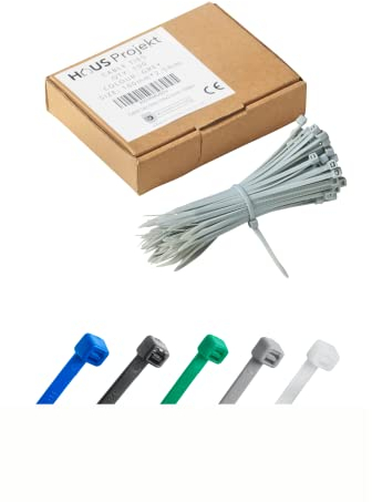 Gris Lot de 100 Attaches Zippées Industrielles de Qualité Supérieure, 100 mm x 2,5 mm, Multifonctionnelles, en Plastique, pour Usage Intérieur et Extérieur, Gestion des Câbles, Fils, Maison, Bureau