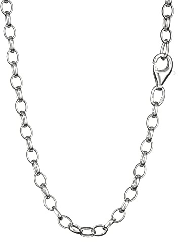 NKlaus 70cm catena a piselli in argento sterling 925 catena ovale in argento larga 3,1mm 5478