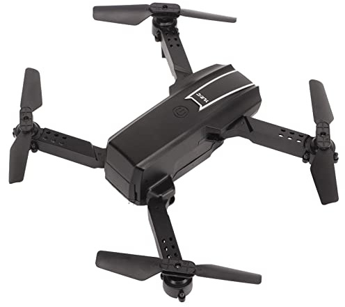 Mini Drone, Quadricottero Drone Pieghevole, Funzionamento a Pulsante ABS Quadricottero Intelligente con Ricarica USB con Fotocamera 4K Dual HD e Doppio Contenitore Scuro per la
