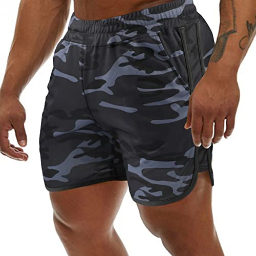 Genfien Short Sport Homme Course à Pied Léger Sport Shorts Séchage Rapide avec Poche Leggings de Sport