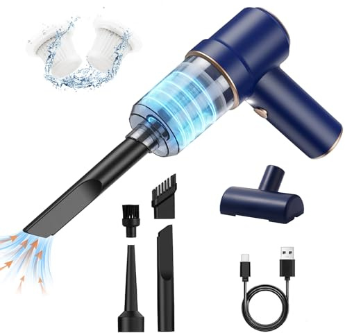 AOLWEEC Car Vacuum Cleaner Cordless, Handheld Vacuum Cordless, 9000PA Suction 120W High Power Portable Vacuum Cleaner with Multi-nozzles and LED Light for Car/Home/Office (Blue)