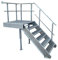 Podesttreppe / 5 Stufen + Podest Stahltreppe mit Geländer rechts/Stufenbreite 100cm / Geschosshöhe 90-120cm