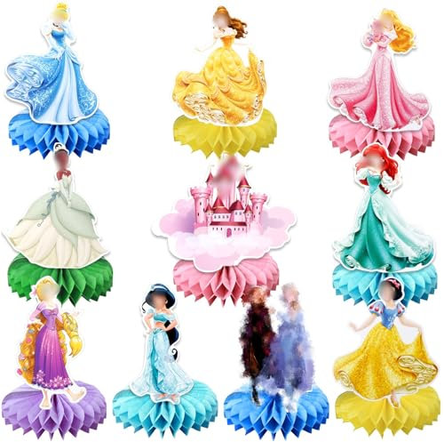 yumcute 10 Stück Tischdeko Geburtstag, Wabenbälle Deko 3D-Stil Cartoon Honeycomb Geburtstagsparty Dekorationen,Wabenball Kindergeburtstage Party Deko für Kinder Jungen Mädchen