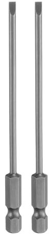 QUARKZMAN 2Pcs Puntas de Destornillador Magnético de Ranura SL3 de 3mm de Acero S2 para Destornillador de Cabeza Plana con Vástago Hexagonal de 1/4 de Grado Industrial de 100mm (3.9) Largo