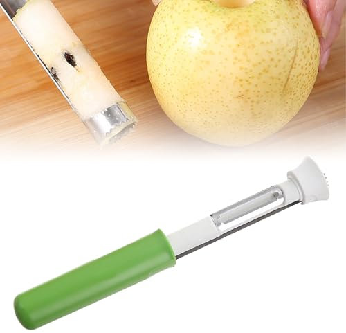 Seminatrice Pelafrutta, Utensile da 2 in 1 in Acciaio Inossidabile per Sbucciare il Torsolo, Leggero e Sicuro, Adatto a Tutte le età, Portatile, Facile da Usare a Casa o