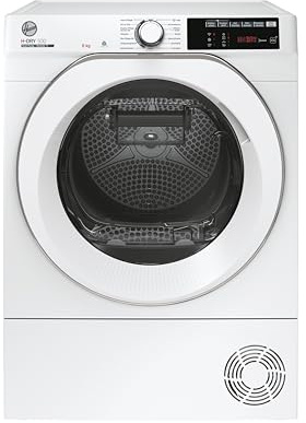 Hoover NDE H8A2TCES-84 Wärmepumpentrockner I 8 kg I Wi-Fi + Bluetooth-Technologie I AquaVision-Kondenswasserbehälter I deutsche Bedienblende