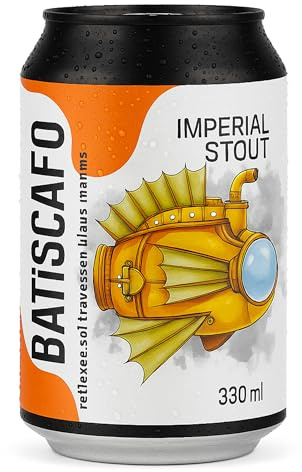 Althaia Batiscafo Imperial Stout – Cerveza Artesanal Negra – 10% Alc – Lata 33cl – Sabor Intenso a Chocolate y Caramelo (Pack 6, 6, unidad)