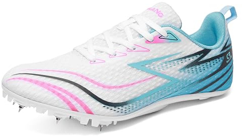 ZHENSI Zapatillas De Atletismo para Hombre Y Mujer con 8 Clavos Zapatillas Profesionales para Correr Saltar Y Competir,Azul,38 EU