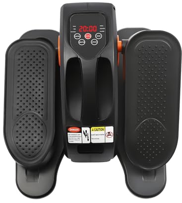Elektrisk elliptisk maskintränare, elliptisk pedalövare med justerbar 5-växlad bentränare, för äldre (orange)