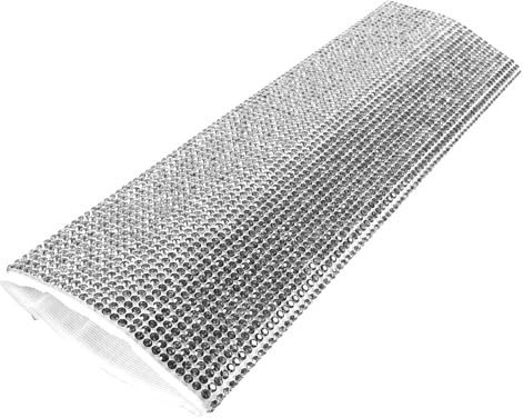 PLAFOPE Copriimpugnatura Microfono Wireless Strass Argento, Rivestimento Glitter Comodo e Pratico per Microfoni Portatili, Design Creativo per Karaoke e Podcast