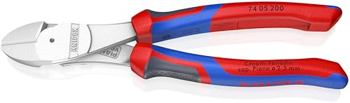 KNIPEX Kraft-Seitenschneider verchromt mit Comfort-Griffen 200 mm, 74 05 200