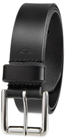 Dockers Men's Casual Leather Belt - 100% Soft Top Grain Genuine Leather Strap with Classic Prong Buckle, Black, 38