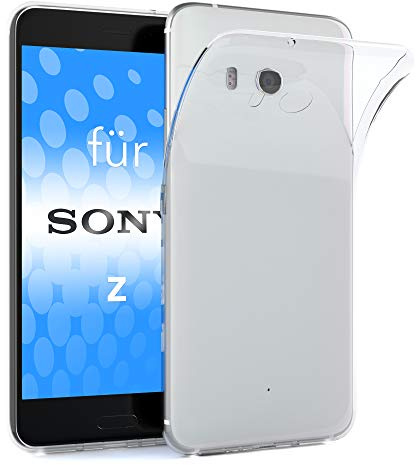 EAZY CASE Hülle kompatibel mit Sony Xperia Z Schutzhülle Silikon, Ultra dünn, Slimcover, Handyhülle, Silikonhülle, Backcover, Durchsichtig, Klar Transparent