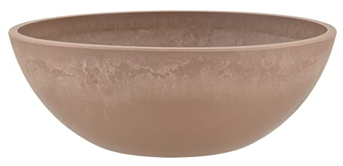 PSW Pot M30TP Collection Flache Gartenschale, niedriger Übertopf für Sukkulenten, Bonsai, Feengärten, Kräuter, 30,5 cm, Taupe