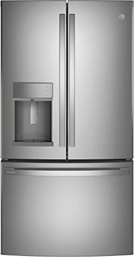 GE PROFILE PYE22KYNFS 36 Counter-Depth Bottom Freezer with French Door Twin Chill Evaporator Quick Space Shelf and LED Lighting in Fingerprint Resistant Stainless Steel