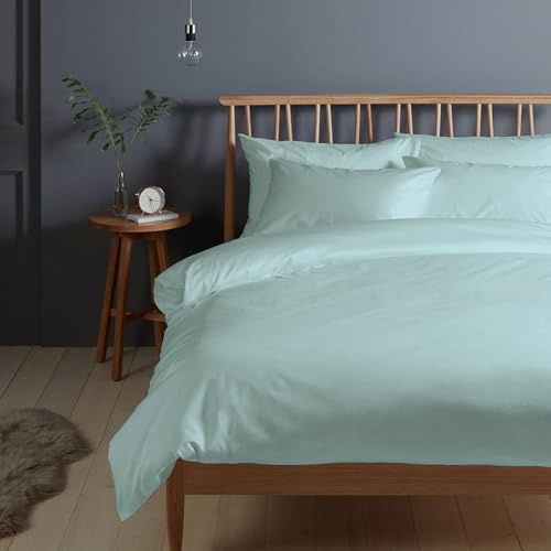 Pizuna 400 Fadenzahl aus Baumwolle Bettwäsche Baby blau, 100% Langstaple Baumwolle Bettbezug und Kissenbezug, 100% Baumwolle Mako Satin 2-Teilig Bettwäscheset 140x200 + 70x90 Baby blau Mako Satin