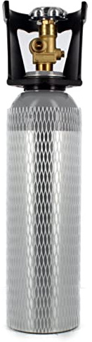 BELLEROFONTE Bouteille Co2 de 2 kg en aluminium entièrement rechargeable avec valve résiduelle spéciale pour gazage alimentaire et gazeurs