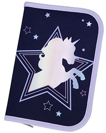 Dreamland - Einhorn - SCOOLI Schüleretui Federmappe mit 1 Klappe - GEFÜLLT mit Faber-Stiften