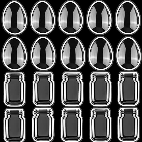 20 Stück Glasballon/Eier-Kunststoffkuppeln für Shaker Kartenherstellung dimensionale Shaker-Kuppeln für Hochzeit Ostern Shaker Kartendekoration Kunststoff transparent geschwollene Shaker-Abdeckungen