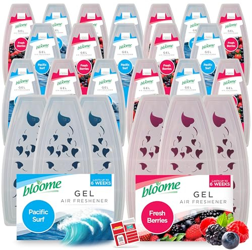 SOL 24pk Gel Air Fresheners for Home Pacific Surf & Fresh Berries Boat | Room Odour Eliminator Bathroom Freshener, Freshner, Toilet Freshener