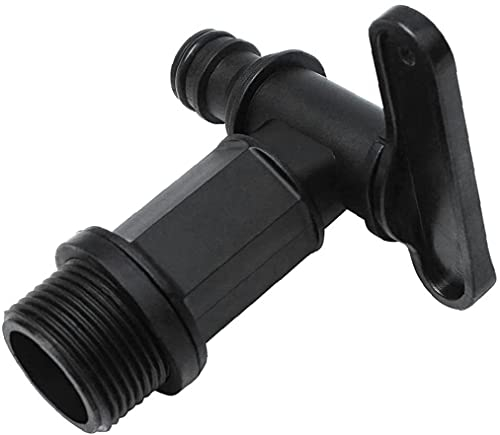 Générique Adaptateur de Robinet d'Eau Bout à Bout - Collecteur d'Eau de Pluie, Connecteur de Baril, Robinet de Tuyau d'Arrosage - Noir