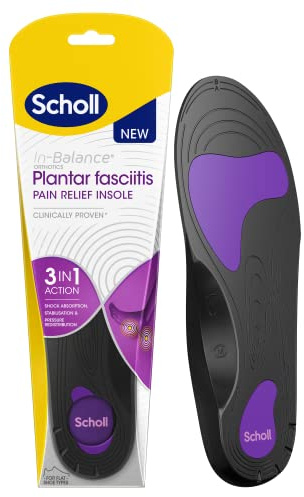Scholl in-Balance Orthotics Plantar Fasciitis Insoles for Men & Women - Helps Alleviate Plantar Fasciitis Pain, Orthopedic Arch Support Inserts, Heel Discomfort and Pressure, Motion Control Structure