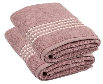 Maisonette Classy 100% Baumwolle Handtücher (50 x 100cm, 2er-Pack) - Gesicht, Hand Altrosa Handtücher für Badezimmer & Kleine Gästehandtücher