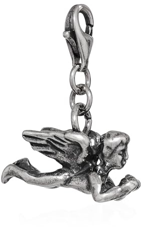 NKlaus betender ängel med vingar charm-hänge 925 silver antik 18 x 11 mm charmarmband 16223, Sterlingsilver