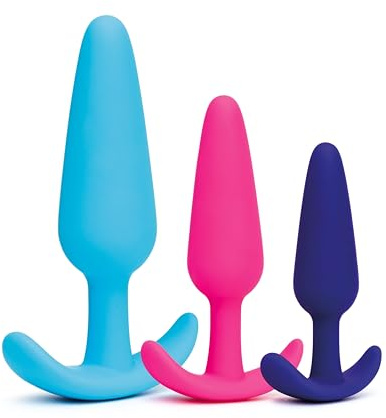 Lovehoney Silicone Butt Plug Kit, 3 Piece Anal Training Set for Couples