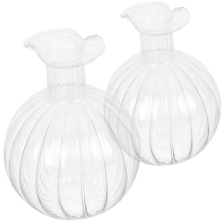 PRETYZOOM 2pezzi Vaso Cilindrico in Vetro Trasparente Vaso a Forma Di Fiore Piccolo Per Fiori Per Germogli Di Fiori Bottiglia Per Decorazione Di Feste Nuziali