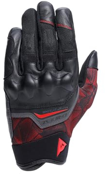 Dainese – Ermex-handskar, sommar-motorcykelhandskar, andas med nätinsatser, styva ankelskydd, läderförstärkningar, pekskärm, svart och Lavarot, storlek L