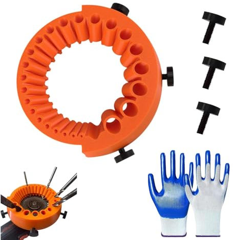 Drill Bit Sharpener, Angle Grinder Attachment, Drill Sharpener Machine Accessory for Grinding Drill 2-13mm Bits for Grinding 125 Mm Grinder, Multi Functional Angle Grinder Attachments Tool (Orange)