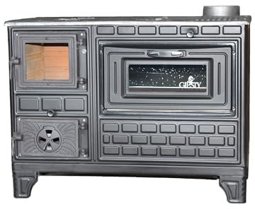 Giesty® Horno de Cocina Exterior, Horno de terraza, Cocina Exterior con leña o carbón Vegetal, Horno de jardín, Cocina de Exterior (Puerta de Vidrio)