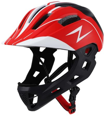 Casco da bici per bambini, casco sportivo per arrampicata, equitazione, pattinaggio a rotelle, rosso, da 50 cm a 55 cm