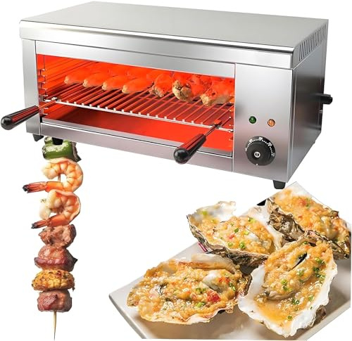 Parrilla EléCtrica Fundidora De Queso De 2000 W, 50-300 °C, Asador Salamandra Comercial De Acero Inoxidable Para Uso DoméStico Y Comercial, Montaje En Pared O Sobremesa