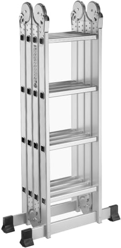 UZIRO Escalera Plegable Articulada Multifunción de Aluminio 4x4