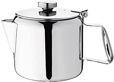 Olympia Concorde Teekanne aus Edelstahl 850 ml/30 oz, Hochglanz, Scharnierdeckel mit großer Öffnung, hitzebeständiger Griff, K679