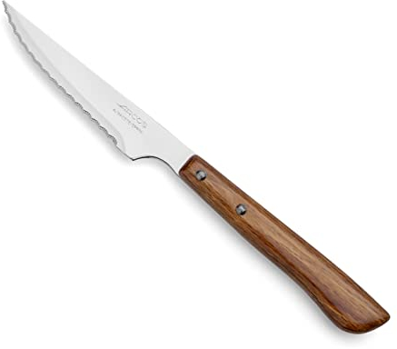 Arcos Couteaux de Table - Lame Acier Inoxydable Nitrum 105 mm - Couteau à Steak Polyvalent - Manche Ergonomique en Nylon - Parfait pour Viandes et Repas Quotidiens