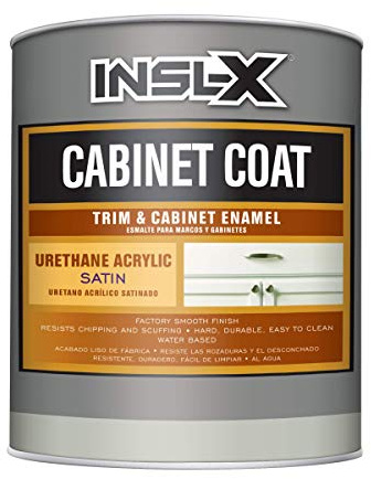 INSL-X Cabinet Coat - Urethane Acrylic Satin Sheen Enamel Cabinet Paint, White, 1 Quart