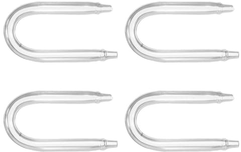 POPETPOP U Shape Aquarium Glass Co2 Diffuser: 4 Pcs Fish Tank Co2 Regulator - Aquarium U Tube Check Valve for Fish Tank Air Pump Accessories - Transparent