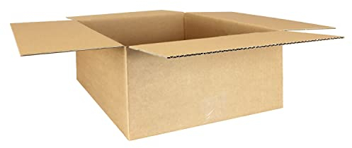 smiley pack 25 Stück Faltkartons 400 x 300 x 150 mm braun Versandkarton Verpackungskartons 40 x 30 x 15 cm aus Wellpappe 1 wellig Karton Pappkarton Versandbox Paket Päckchen