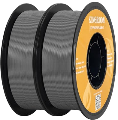 kingroon 3D Printer Filament PLA 3D-Druckerfilament,… (Polymilchsäure, 2 Rollen PLA-filament grau)