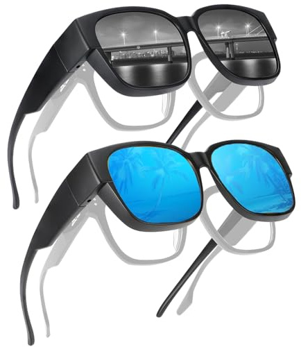 Hifot Occhiali da sole polarizzati Adattarsi su Occhiali per Chi Porta Occhiali da Vista,UV400 Occhiali da sole per Uomini Donne