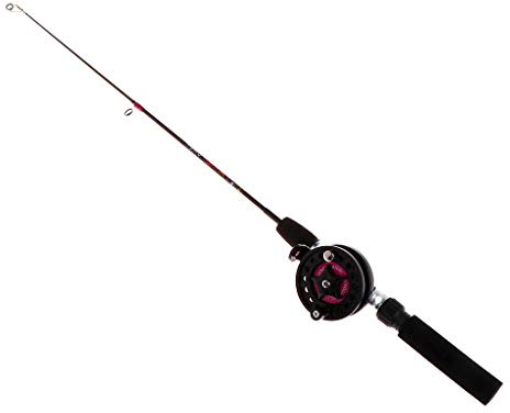 Mllepjdh 1 set di canna da pesca con mulinello corto portatile invernale all'aperto canna da pesca sul ghiaccio per bambini dai 4 agli 8 anni, nero