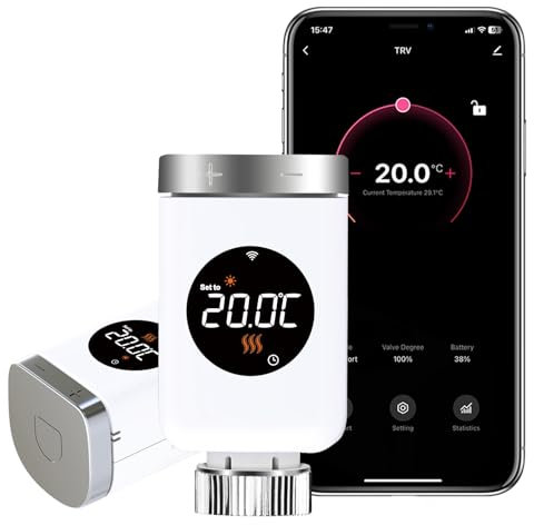 SALCAR Heizkörperthermostat WiFi Thermostat Heizung Kompatibel mit Amazon Alexa & Google Assistant Programmierbar Tuya Heizungsthermostat kein Gateway erforderlich