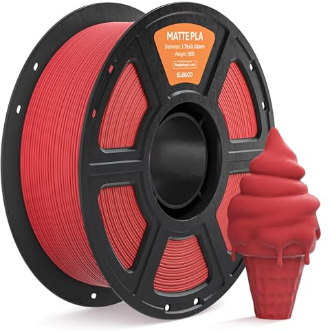ELEGOO PLA Matte Filamento Stampante 3D Rosso Rubino 1KG 1,75mm