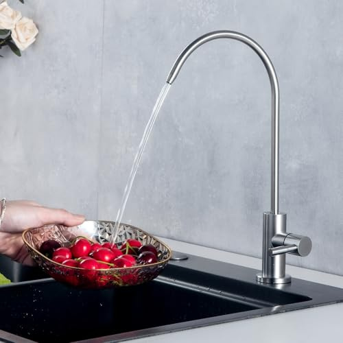 Hyvesan Drinking Water Faucet,RO Faucet Fits Most Reverse Osmosis and Water Filtration System for Kitchen SUS304 Stainless Bar Sink Faucet Brushed Nickel Non-Air Gap