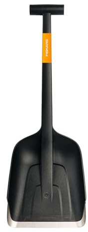 Fiskars Plus Bilspade | Kompakt Snöskyffel med T-handtag och Rostfri stålkant, 63 cm, 1079857