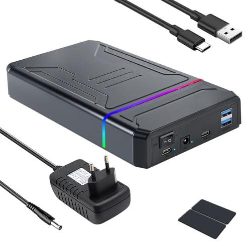 Gbformat 10Gbps Boitier Disque Dur Externe, USB-C Station d'accueil pour Disque Dur SATA HDD/SSD 3.5/2.5 & pour Boitier SSD M2 NVMe Adaptateur SATA USB 3.2 Gen2, UASP