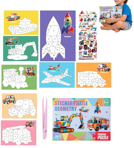Generiskt pussel bilcollants – 180 g Pièces De Puzzle | Collage à Numéros Activité Pour Maison Écolevoyage Éducatif Garçons Filles Cadeau Noël Anniversaire Thèmes